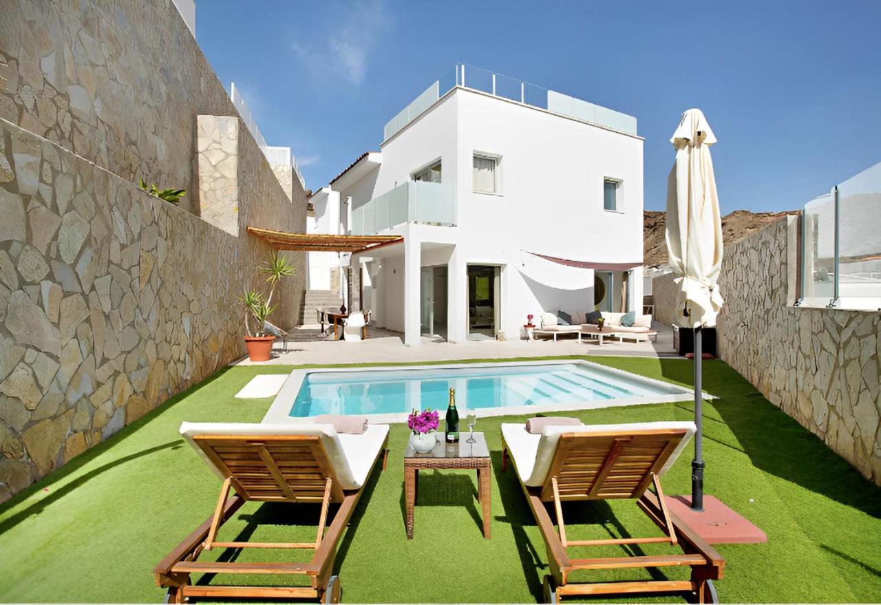 Dream Villa With Heated Pool, Rooftop & Ocean Views Mogán 외부 사진
