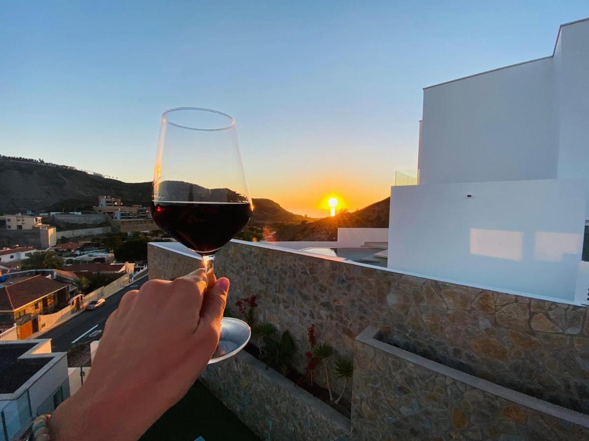 Dream Villa With Heated Pool, Rooftop & Ocean Views Mogán 외부 사진